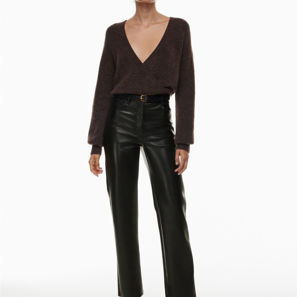 Aritzia Melina Black Leather Pants